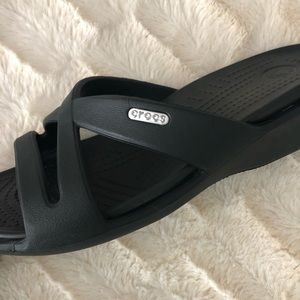 Black Crocs - shoes / sandals- Size 8